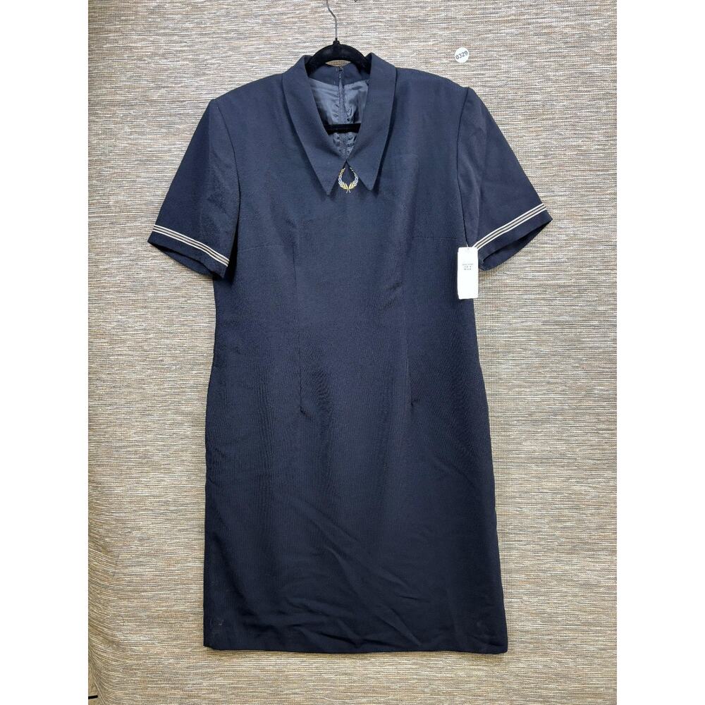 Vintage American Airlines Flight Attendant Dress AMR Navy Blue Size 16R NEW